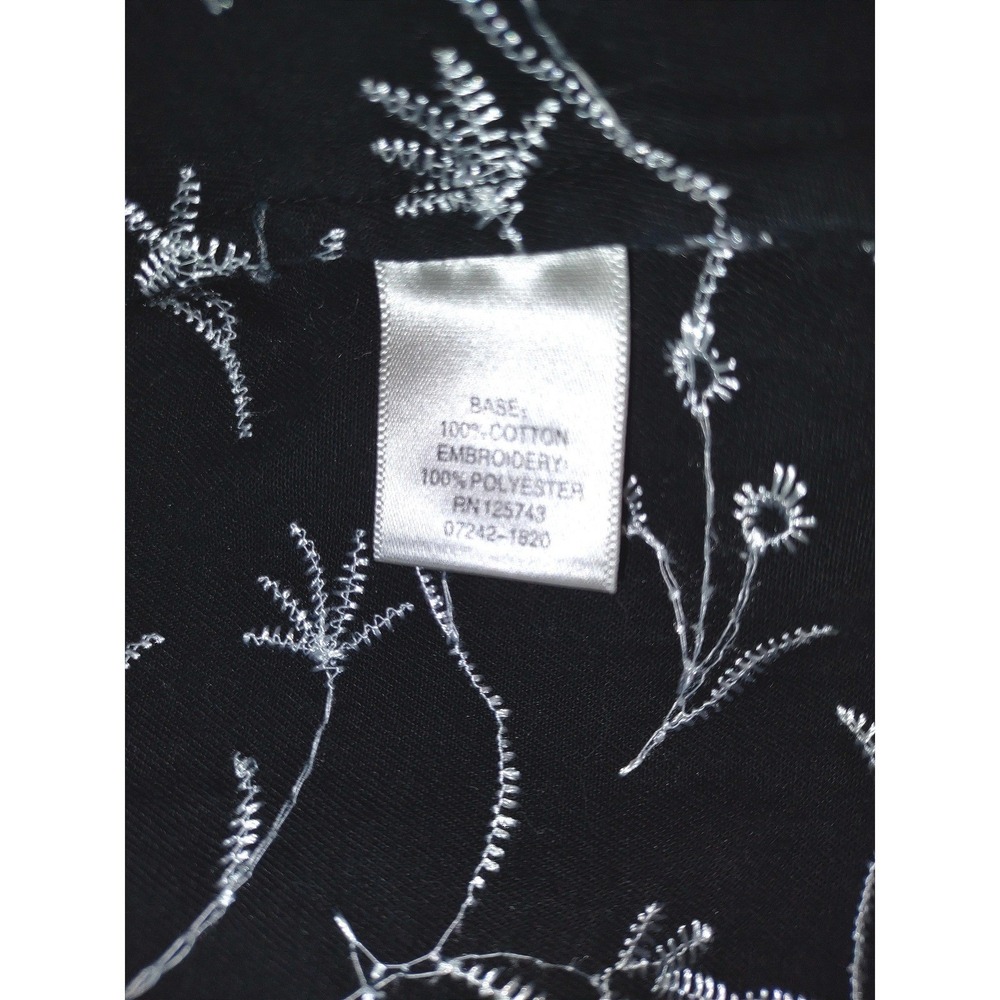 Christopher & Banks Floral Embroidered Cotton Denim Jacket Black White - Med‎ - Picture 11 of 12